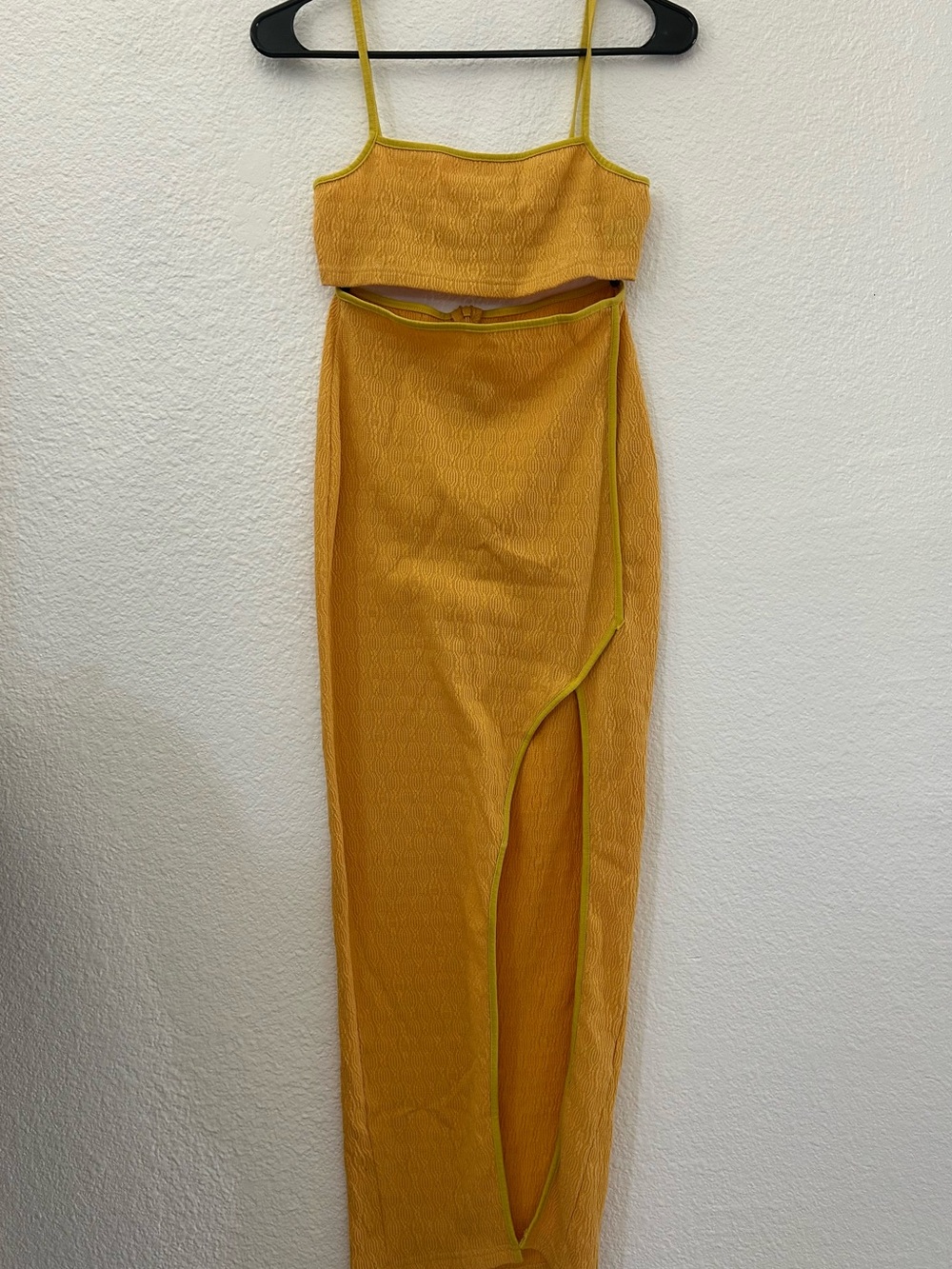 Cider Mustard Yellow Two-Piece Cutout Dress